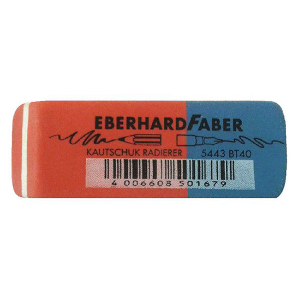EBERHARD FABER Natural Rubber Eraser, Red Blue