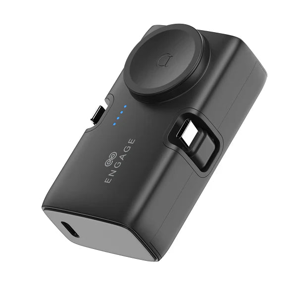 Engage Portable Dual Port Lightning Usb-C & Watch Charging Power Bank 5000Mah BLACK