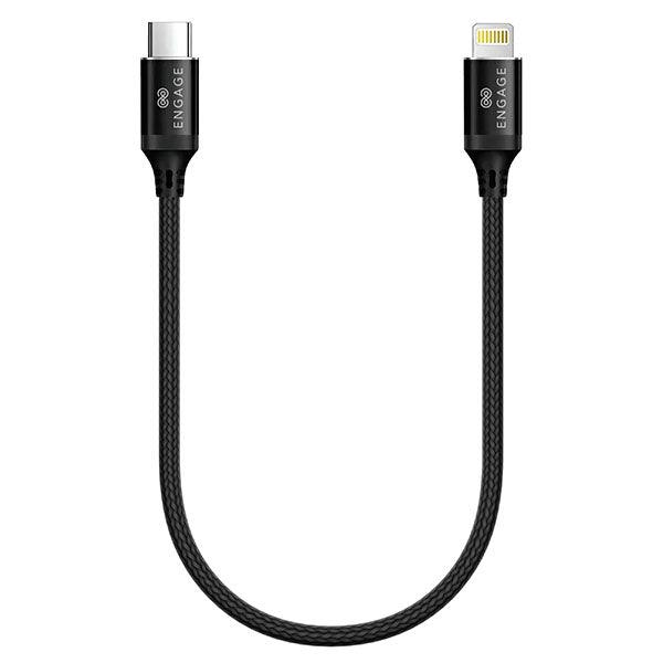 Engage Type-C To Lightning 30Cms Cable Black