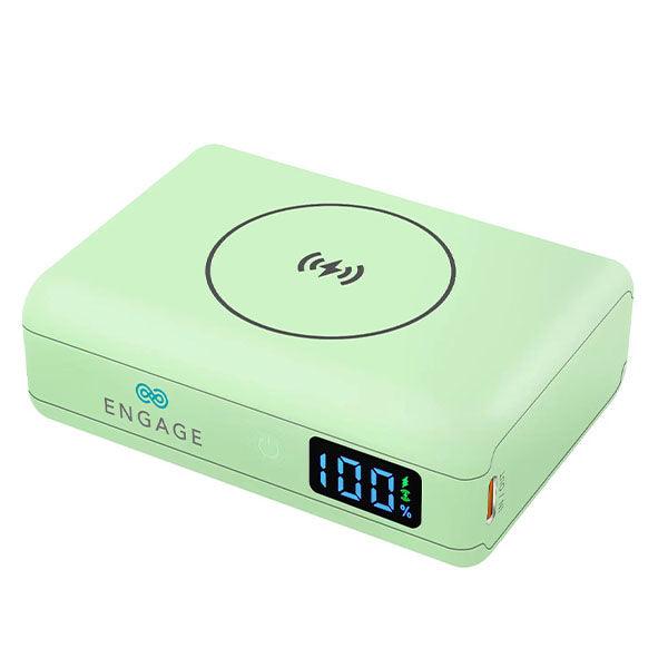 Engage Compact Wireless Magnetic Pb 10000Mah W/Led Display-Grn 45W