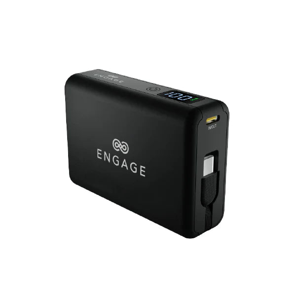ENGAGE COMPACT WIRELES MAGNETIC PB 10000 MAH W/USB-C CABLE & LED DISPLAY PD 45W(37W/H)