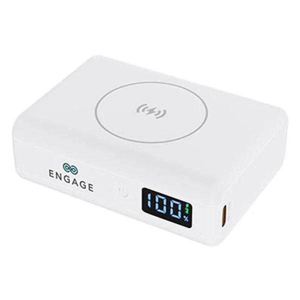 ENGAGE COMPACT WIRELESS MAGNETIC PB 10000MAH W/LED DISPLAY-WHT 45W(37W/H)