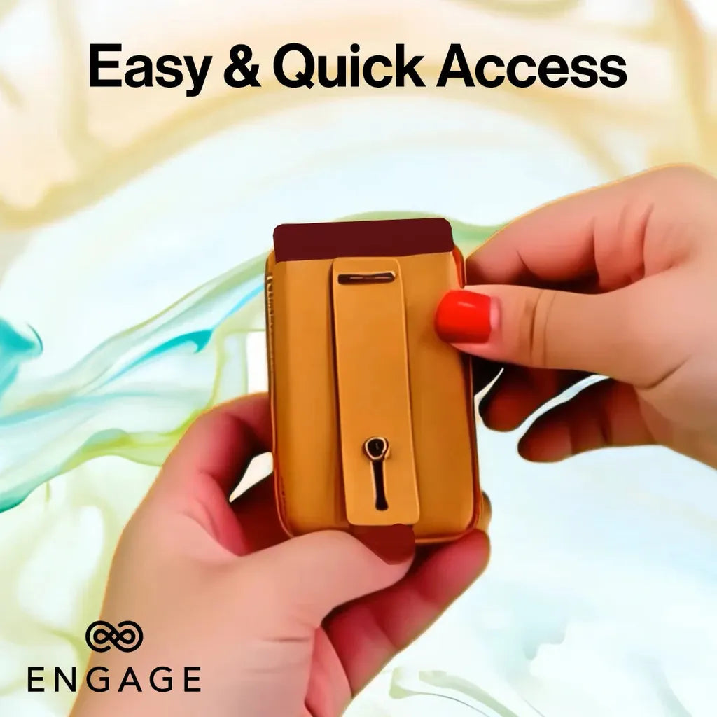 ENGAGE MAGSAFE WALLET WITH FINGER GRIP HOLDER - BLACK