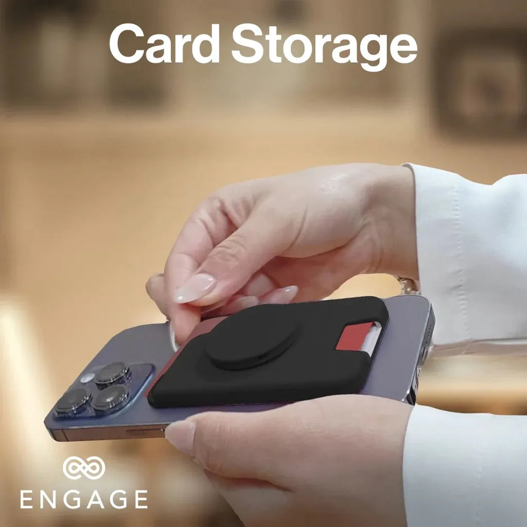 ENGAGE MAGSAFE WALLET WITH POPHOLDER - BLACK