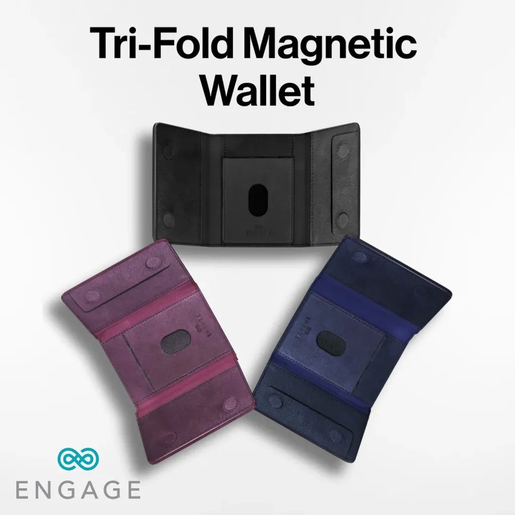 ENGAGE TRI-FOLD MAGSAFE WALLET - BLUE
