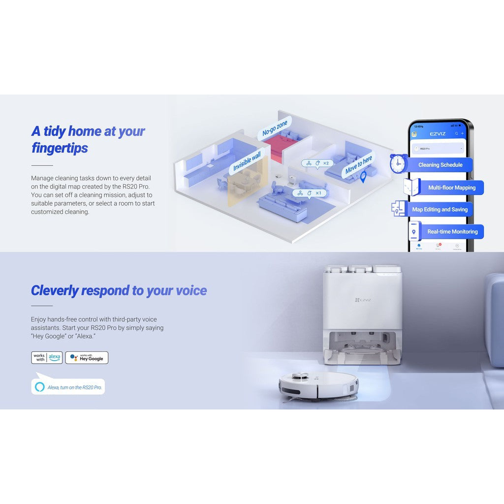 Ezviz RS20 Pro Robot Vacuum & Mop Combo