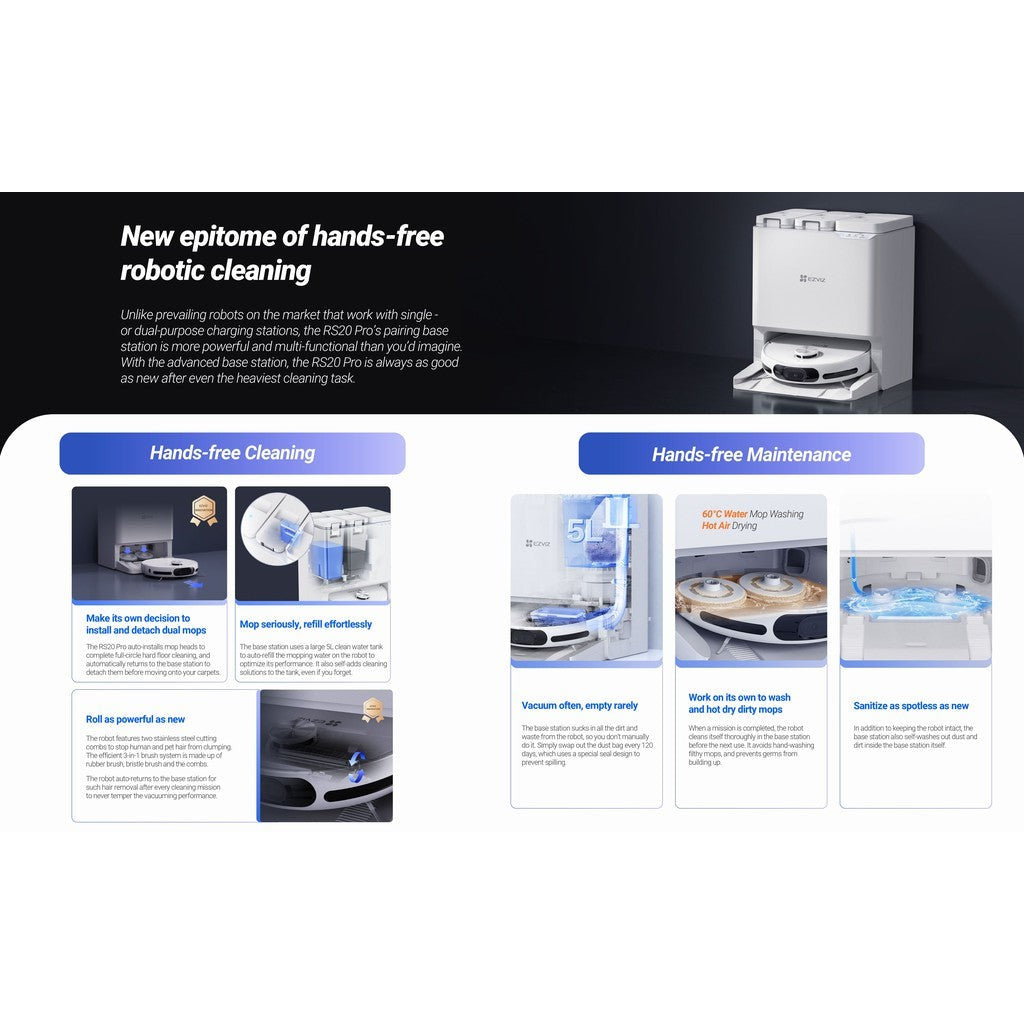 Ezviz RS20 Pro Robot Vacuum & Mop Combo