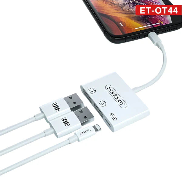 Earldom 2 USB LIGHTNING TO OTG & CHARGING ADAPTER - WHITE