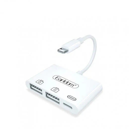 Earldom 2 USB LIGHTNING TO OTG & CHARGING ADAPTER - WHITE