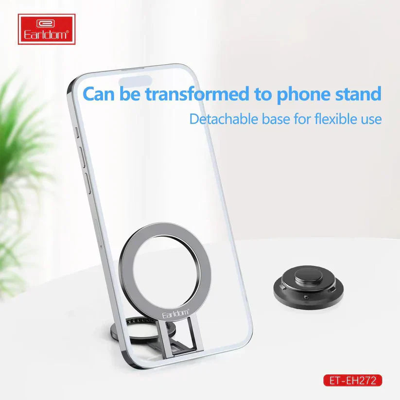 Earldom 2-in-1 Magnetic Foldable Metal Ring Phone Stand