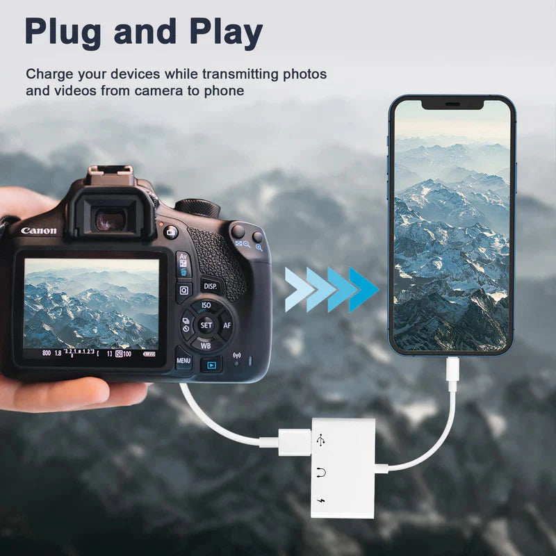 Earldom 3-in-1 Audio Adapter TYPE C