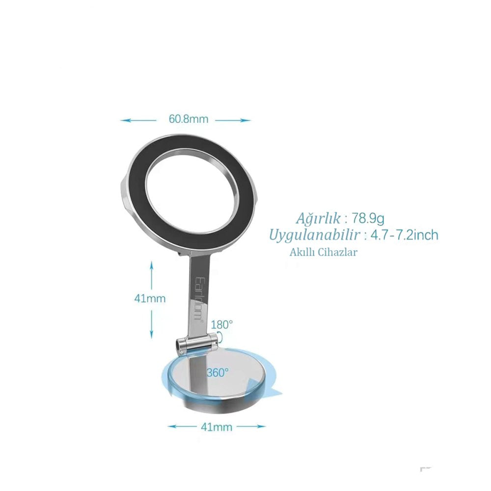 Earldom 360 Degree Adjustable Adhesive Magnetic Car Holder for Magsafe Case