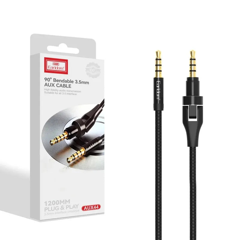 Earldom 90° Bendable 3.5mm AUX Cable – 1.2M