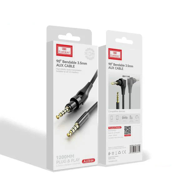 Earldom 90° Bendable 3.5mm AUX Cable – 1.2M