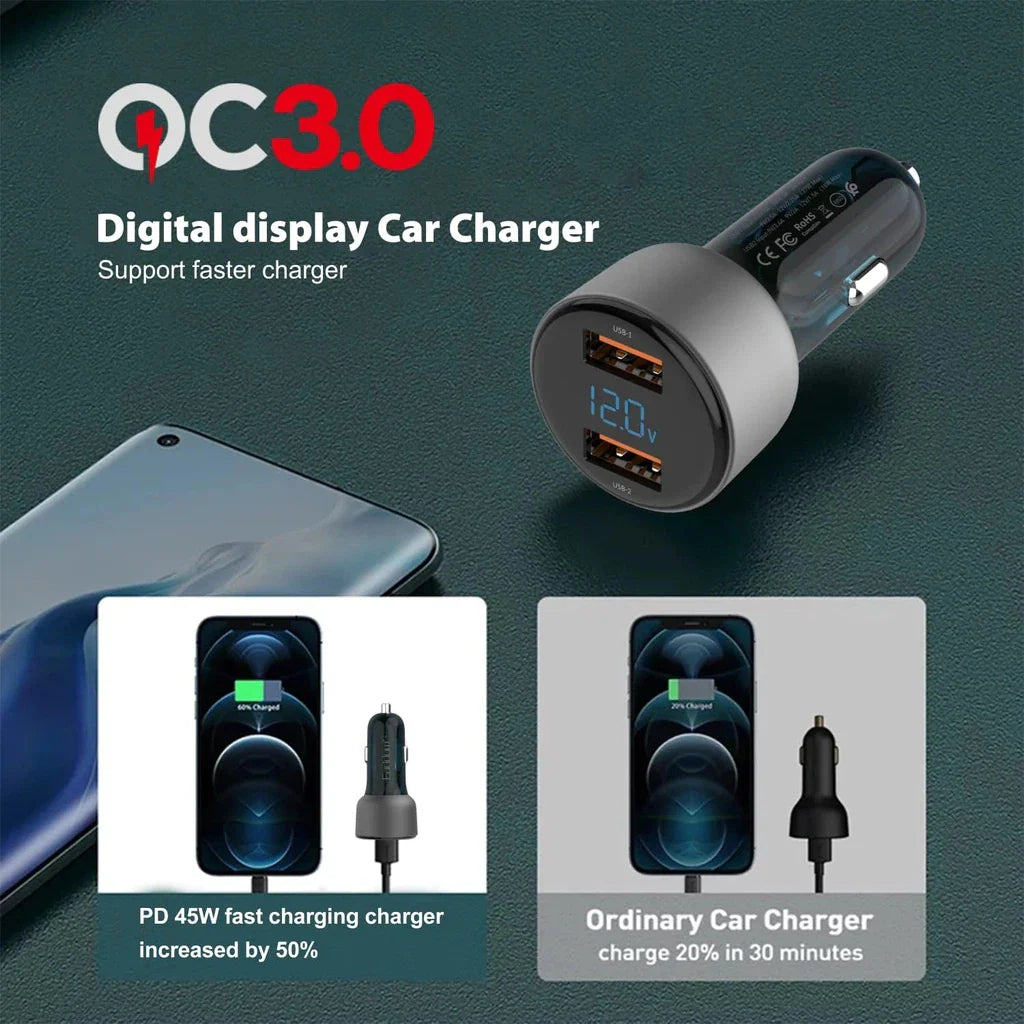 Earldom CC9 Digital Display Car Charger 45W