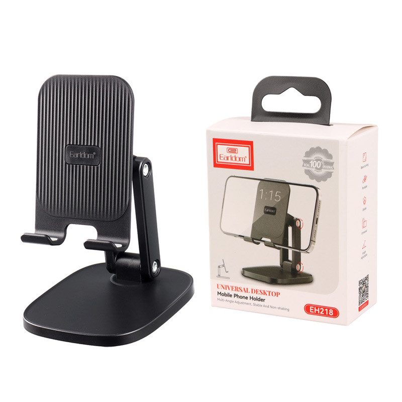 Earldom - Cellphone Stand - Black - Adjustable & Sturdy Phone Holder