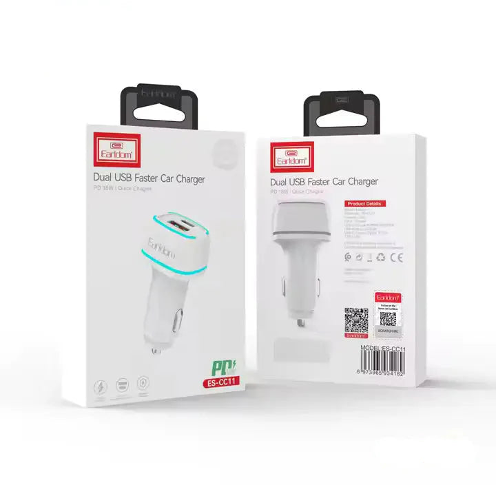 Earldom ES-CC11 Car Charger With PD type c to type C Cable
