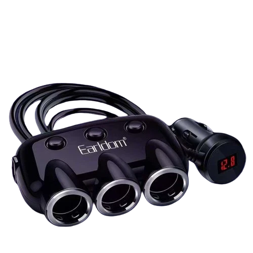 Earldom ES-CS1 Car Socket Charger , Splitter, 2xUSB (F) , 3×12/24V