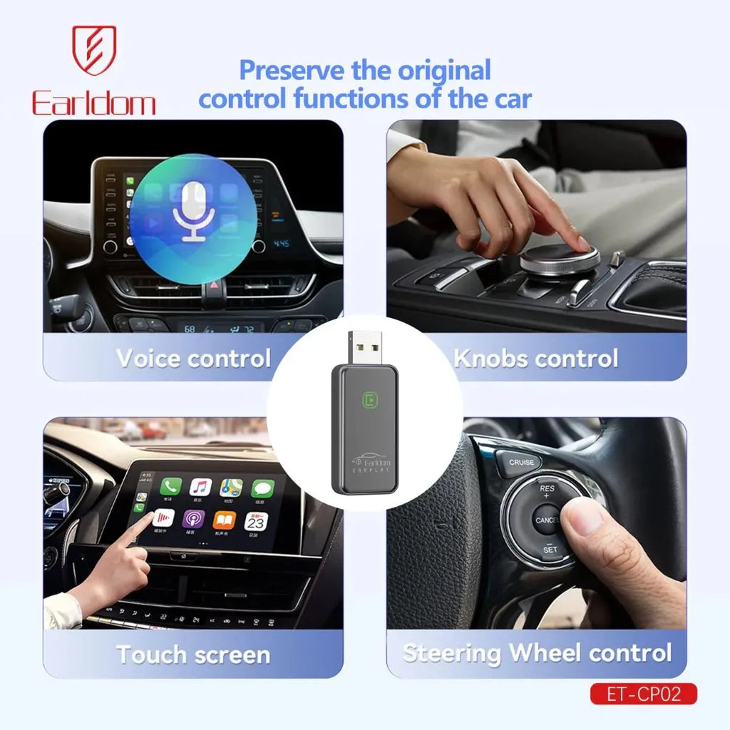 Earldom ET-CP02 Wireless CarPlay Dongle – Plug & Play Adapter