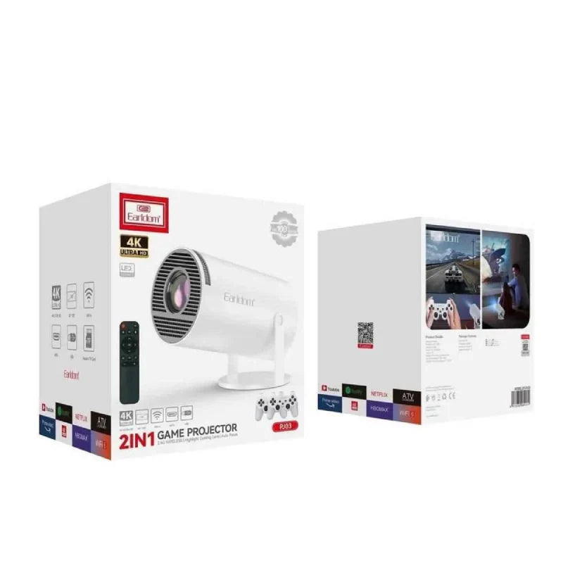 Earldom ET-PJ03 2-in-1 Game Projector - HD / Bluetooth / White