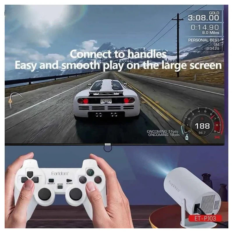 Earldom ET-PJ03 2-in-1 Game Projector - HD / Bluetooth / White