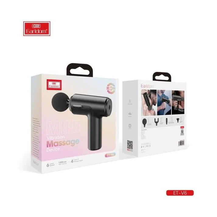 Earldom ET-V6 Mini Vibration Massage Gun - 1200mAh - Black