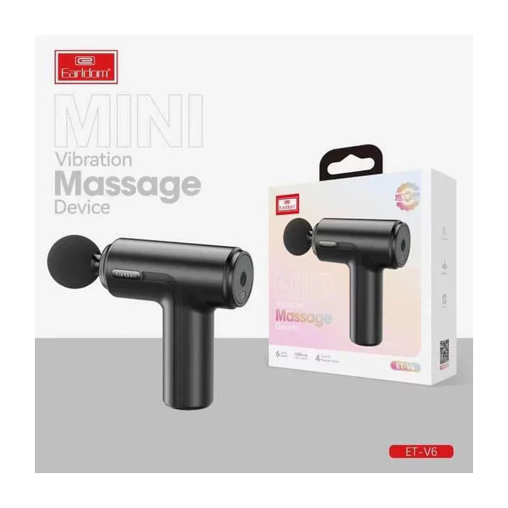 Earldom ET-V6 Mini Vibration Massage Gun - 1200mAh - Black