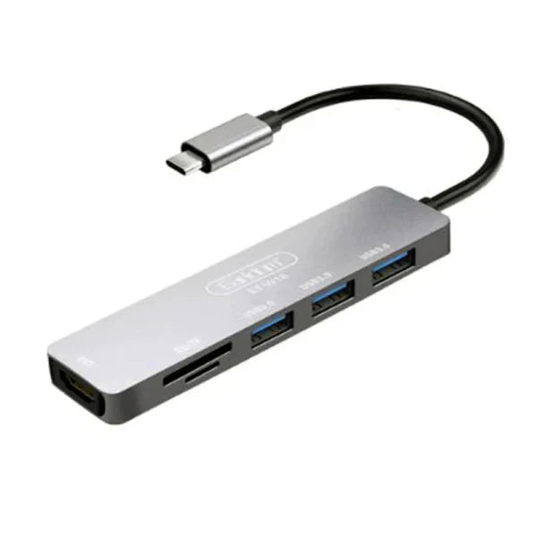 Earldom ET-W18 6 In 1 Type-C 4K HDMI Plug & Play Multifunctional Adapter HUB