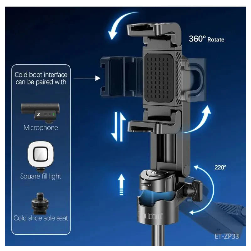 Earldom ET-ZP33 3-in-1 Tripod Selfie Sticks - Black