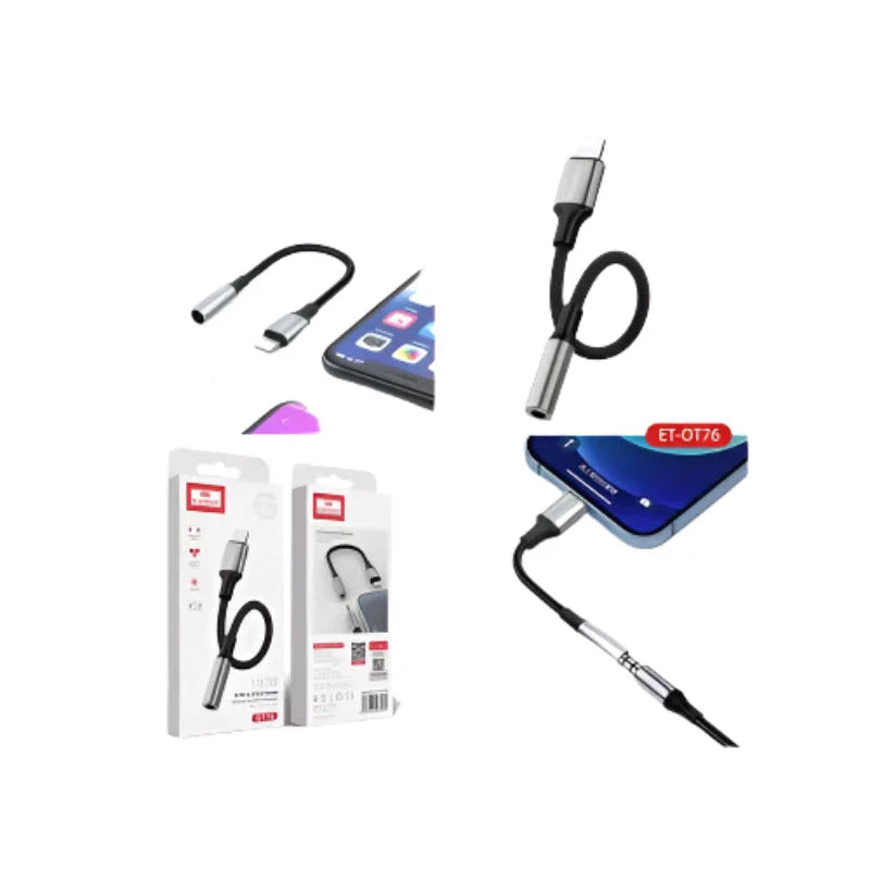 Earldom Lightning to 3.5mm Adapter (Black)- ot76
