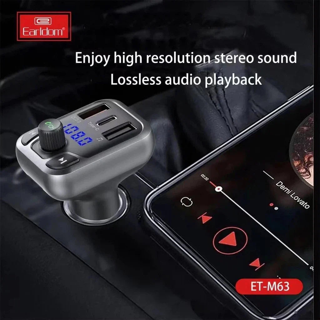 Earldom M63 PD+QC3.0 20W Bluetooth FM Transmitter Charger