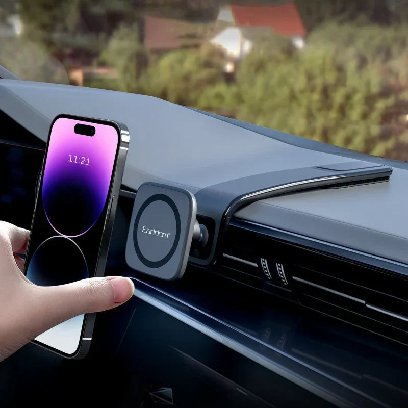 Earldom Magnetic Car Phone Holder – Bendable Suction Mount