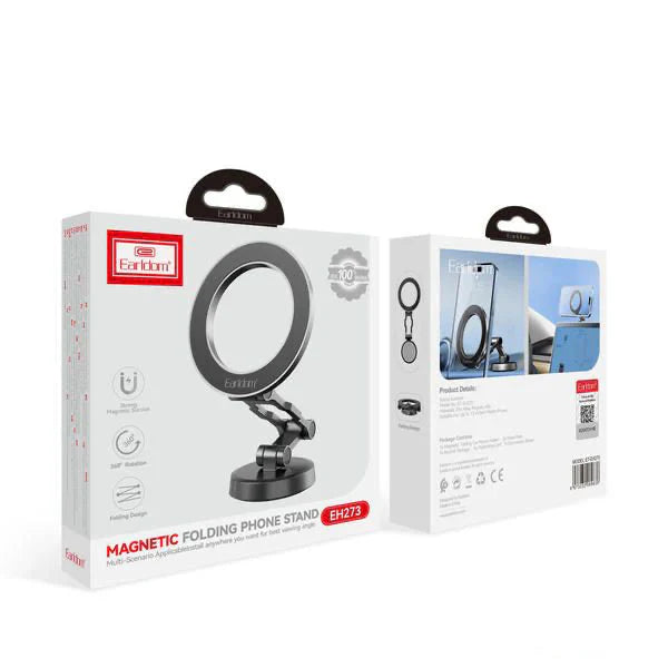 Earldom Magnetic Folding Phone Stand – 360° Adjustable Desk Mount