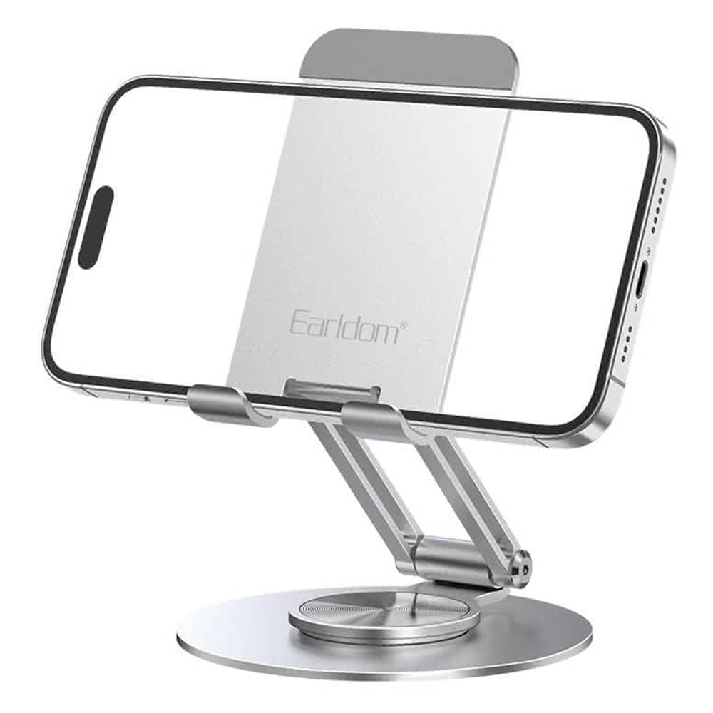 Earldom Metal Foldable Desktop Stand – Adjustable Phone & Tablet Holder
