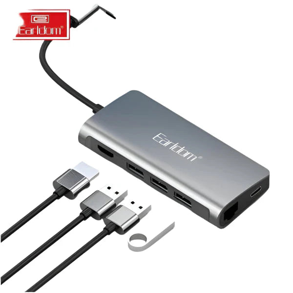 Earldom ET-W21 8 In 1 Type-C Multifunctional HUB