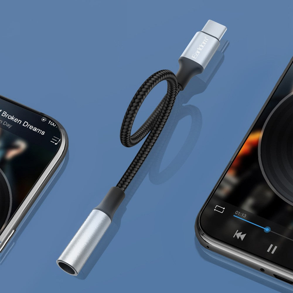 Earldom Ot77 Black Type-C to Aux Converter