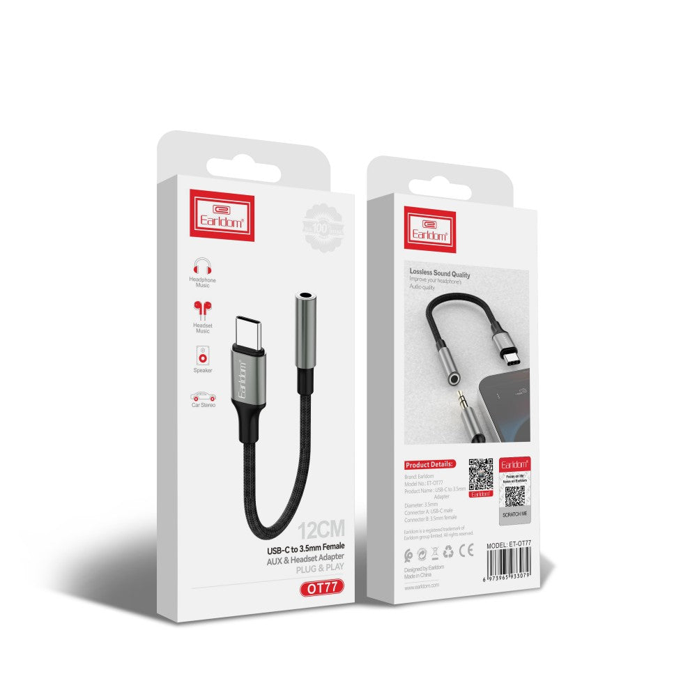 Earldom Ot77 Black Type-C to Aux Converter