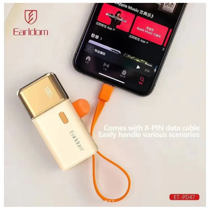 Earldom PD47 2-in-1 Mini PowerBank - 5000mAh / Gold