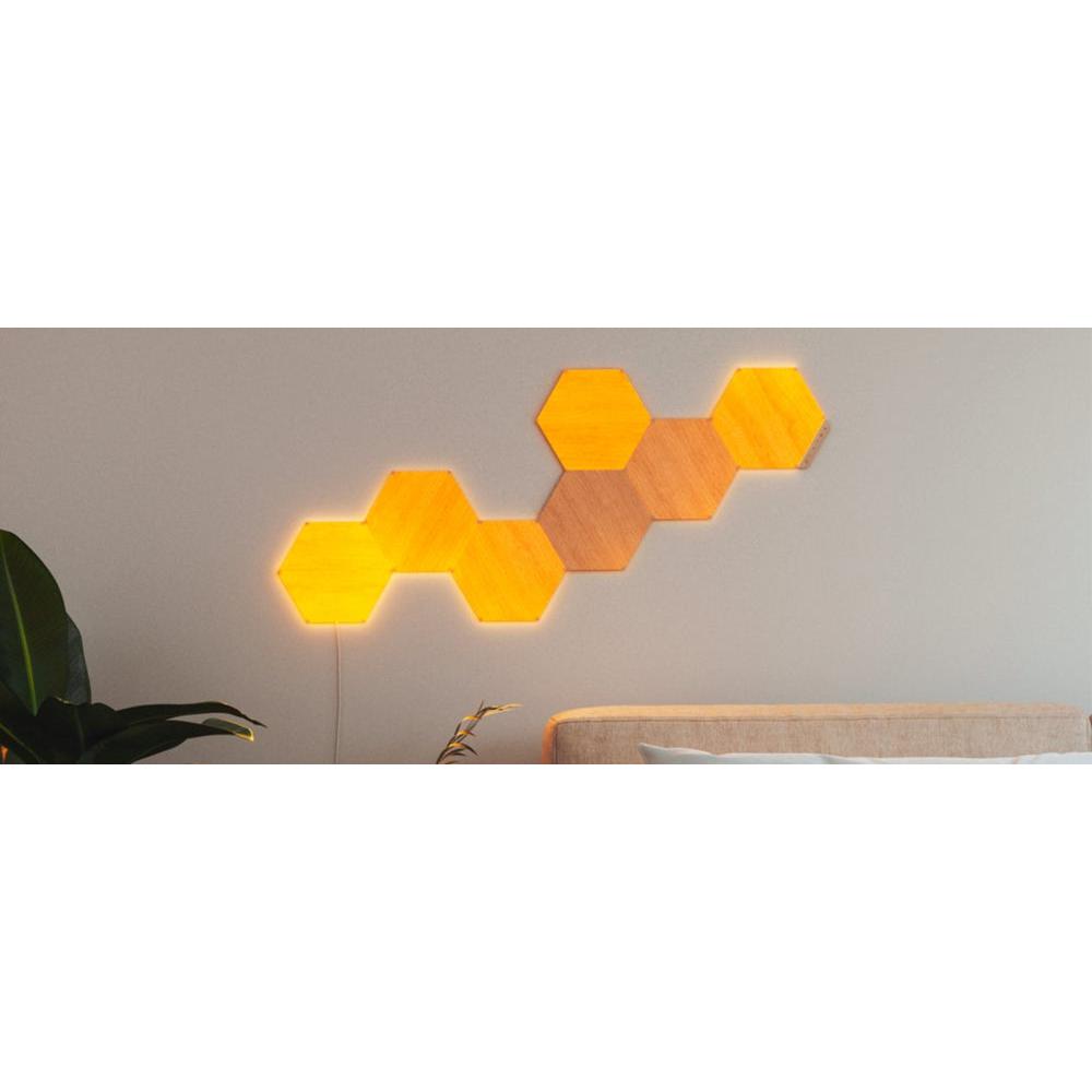 Elements Wood - Hexagon Look Smarter Light Panels Expansion Pack - 3 Panels - Wood