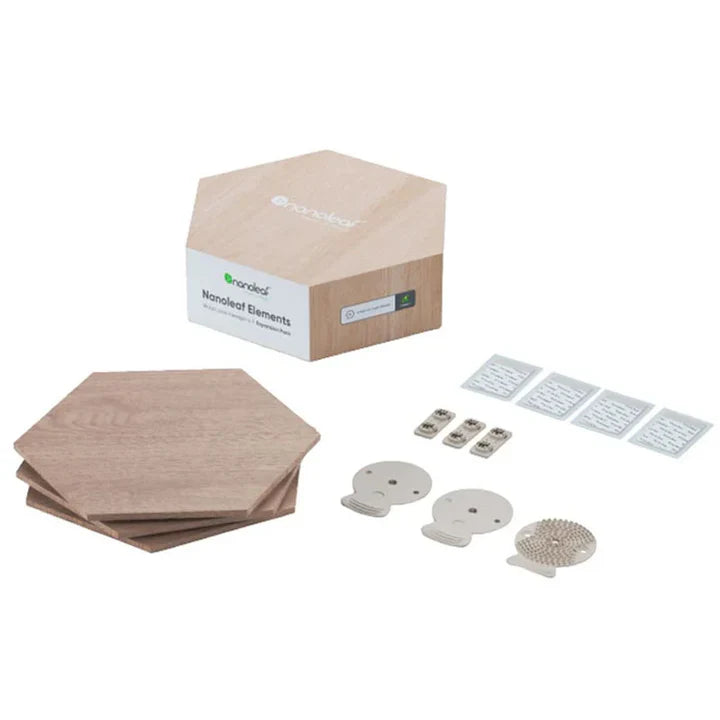 Elements Wood - Hexagon Look Smarter Light Panels Expansion Pack - 3 Panels - Wood