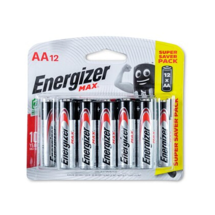Energizer Alkaline Battery AA Pack of 12 Pieces