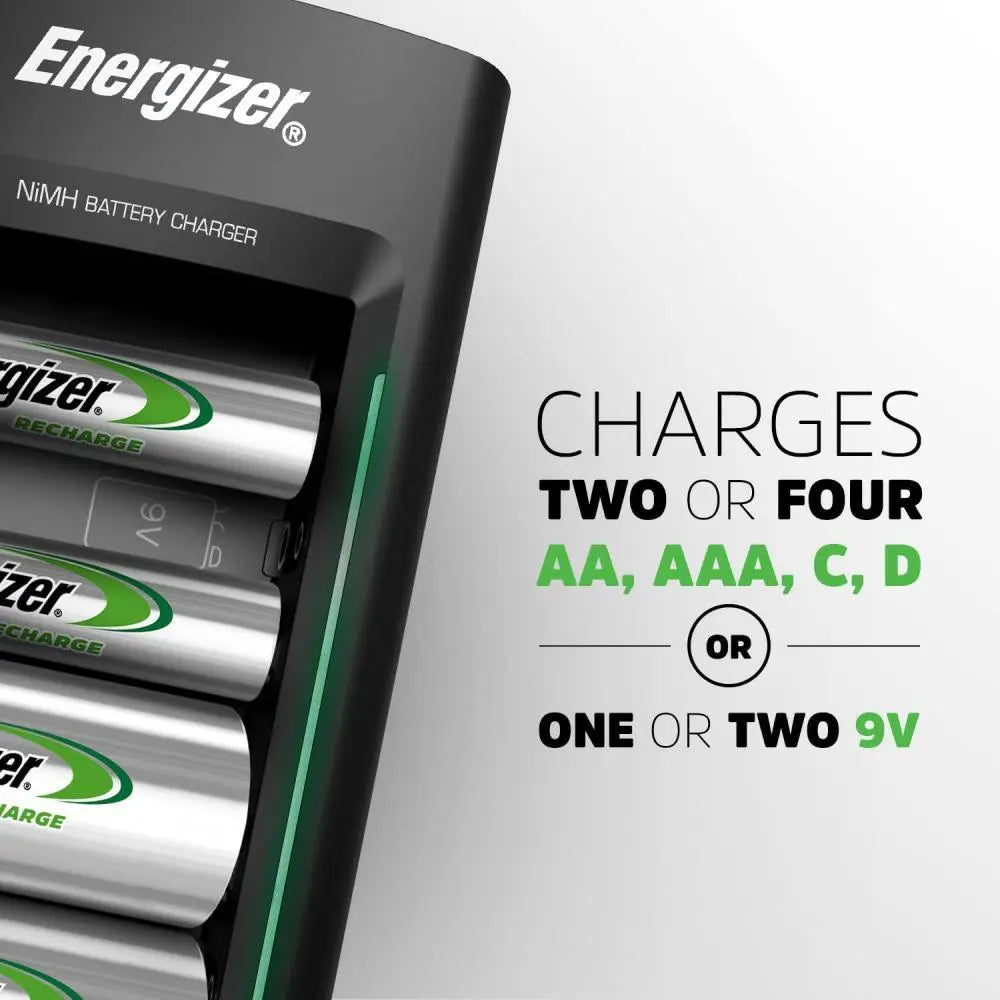 Energizer / Battery charger, Rechargeable AA and AAA battery charger, Black
