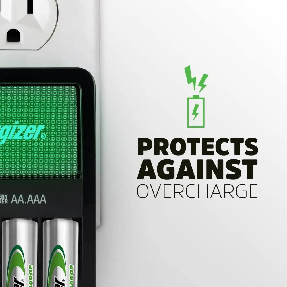 Energizer / Battery charger, Rechargeable AA and AAA battery charger, Black