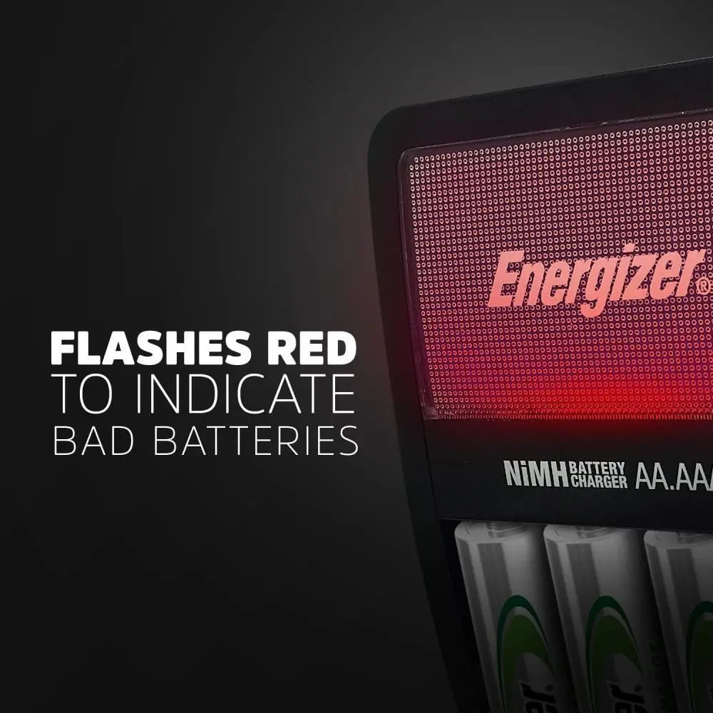 Energizer / Battery charger, Rechargeable AA and AAA battery charger, Black