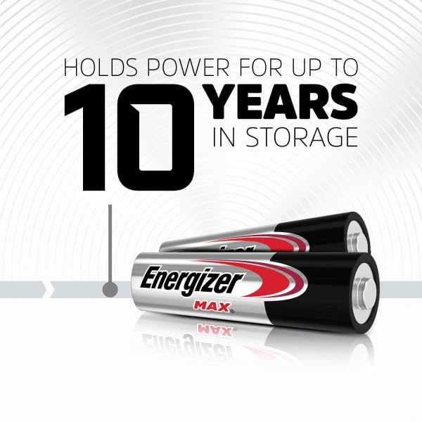 Energizer Max Alkaline E91 AA Batteries - Pack of 4, Long-Lasting Power, Leak-Proof Design, Ideal for Everyday Devices