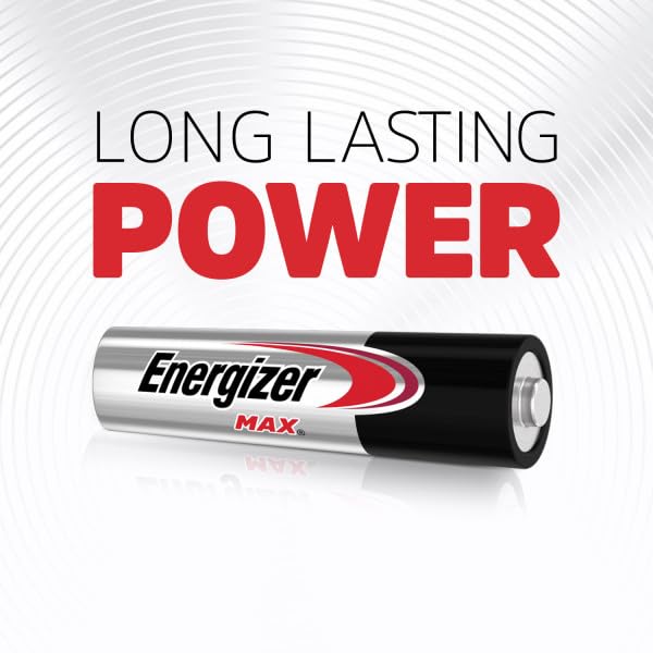 Energizer Max Alkaline E91 AA Batteries - Pack of 4, Long-Lasting Power, Leak-Proof Design, Ideal for Everyday Devices