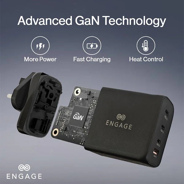 Engage 200W PD Gan Charger/Adapter Black-FKLJ Travel Charger