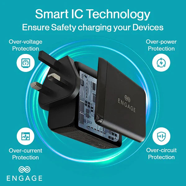 Engage 200W PD Gan Charger/Adapter Black-FKLJ Travel Charger