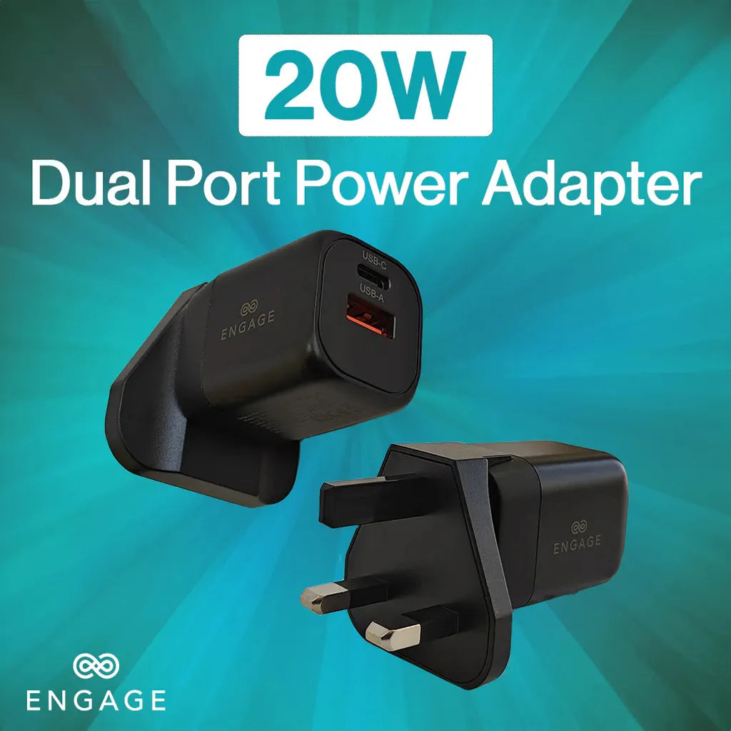 Engage Dual Port 20W PD Fast Charger/Adapter with Interchangeable Adapter-9EFA
