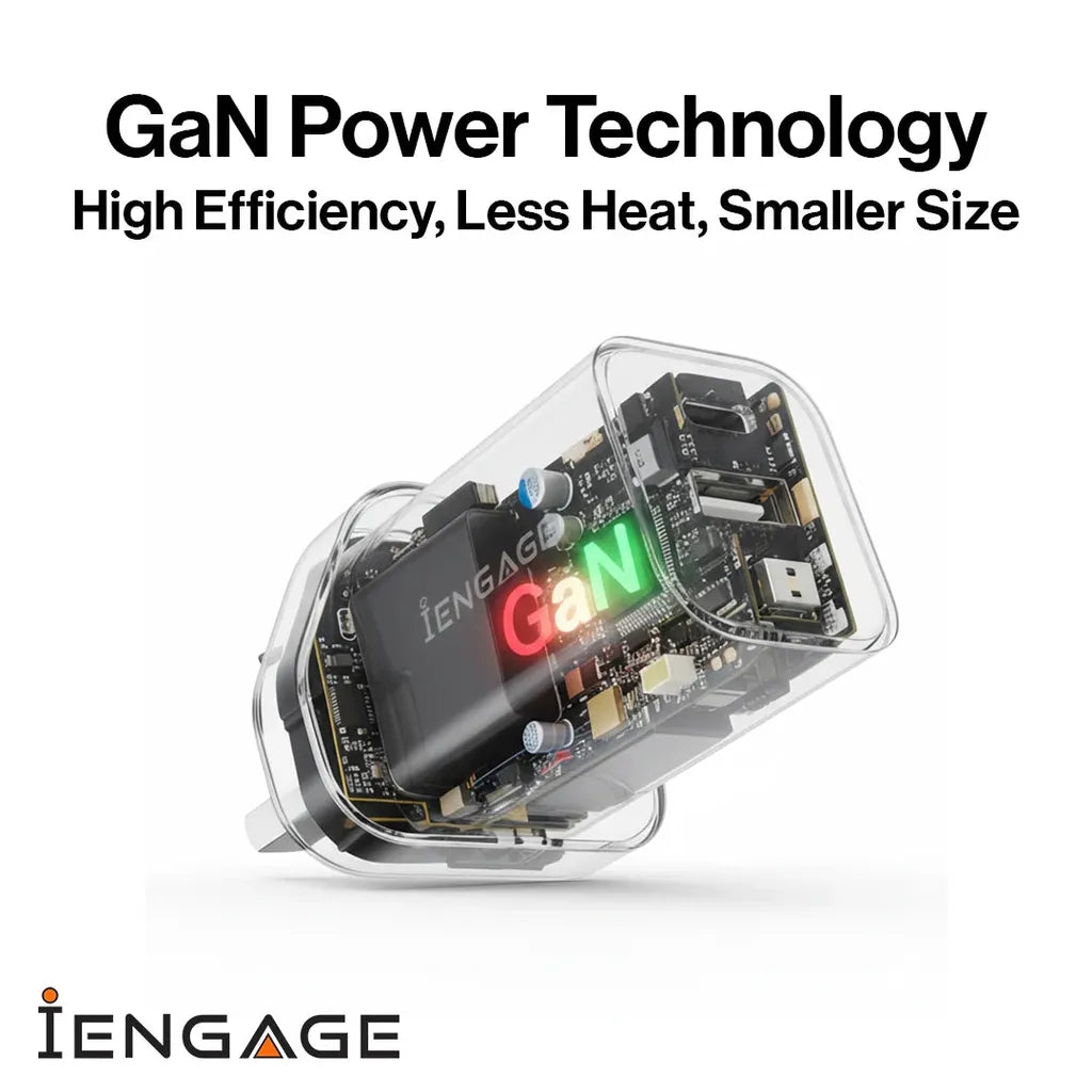 Engage Dualport (USB-C +USB -A) 35W Power Adapter UK Plug Black